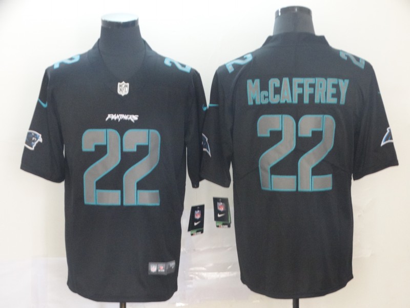 Men's Carolina Panthers Christian McCaffrey #22 Black Authentic Jersey